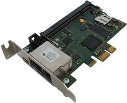 Tria-Link adapter with front plate for half-height PCI Express slots
